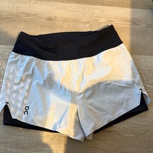 On Running Women's Athletic Shorts in White and Black